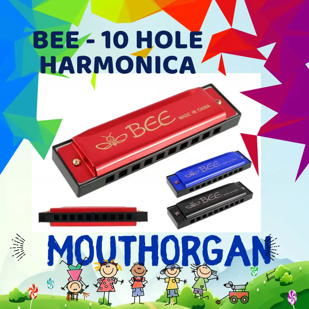 Bee 10 Holes Harmonica Mouth Organ Multicolor - image 5
