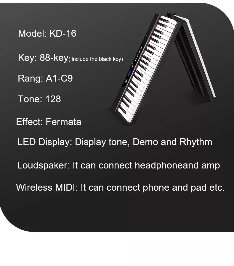 N-AUDIO Piano 88-Keys Foldable, Portable, Multifunctional - image 4