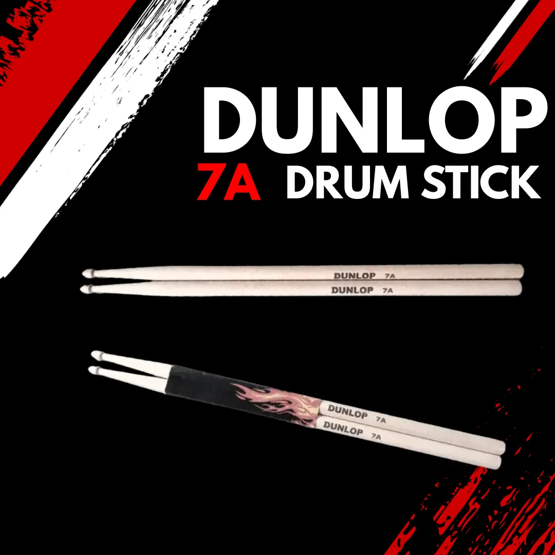 DUNLOP 7A Drumsticks Oval Wooden Tip