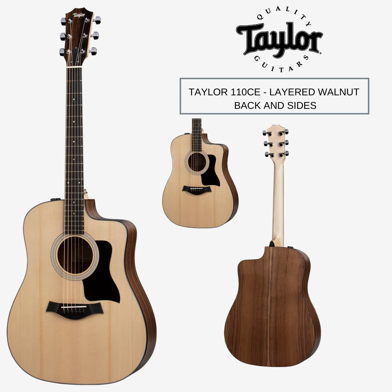 Taylor 110CE Layered Walnut Dreadnought Cutaway Guitar