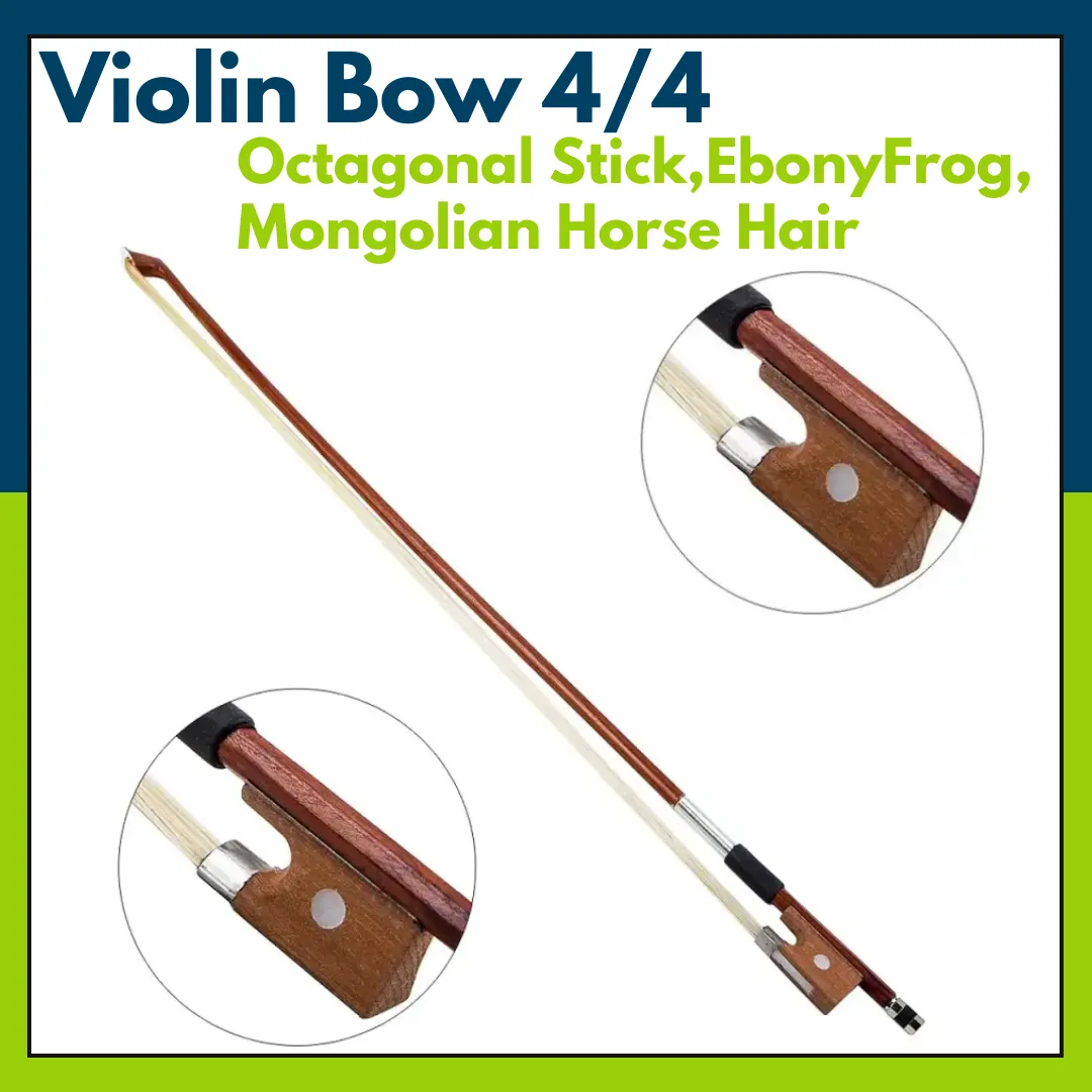 Generic Violin Bow (Octagonal) Horse Hair Wood Stick - image 3