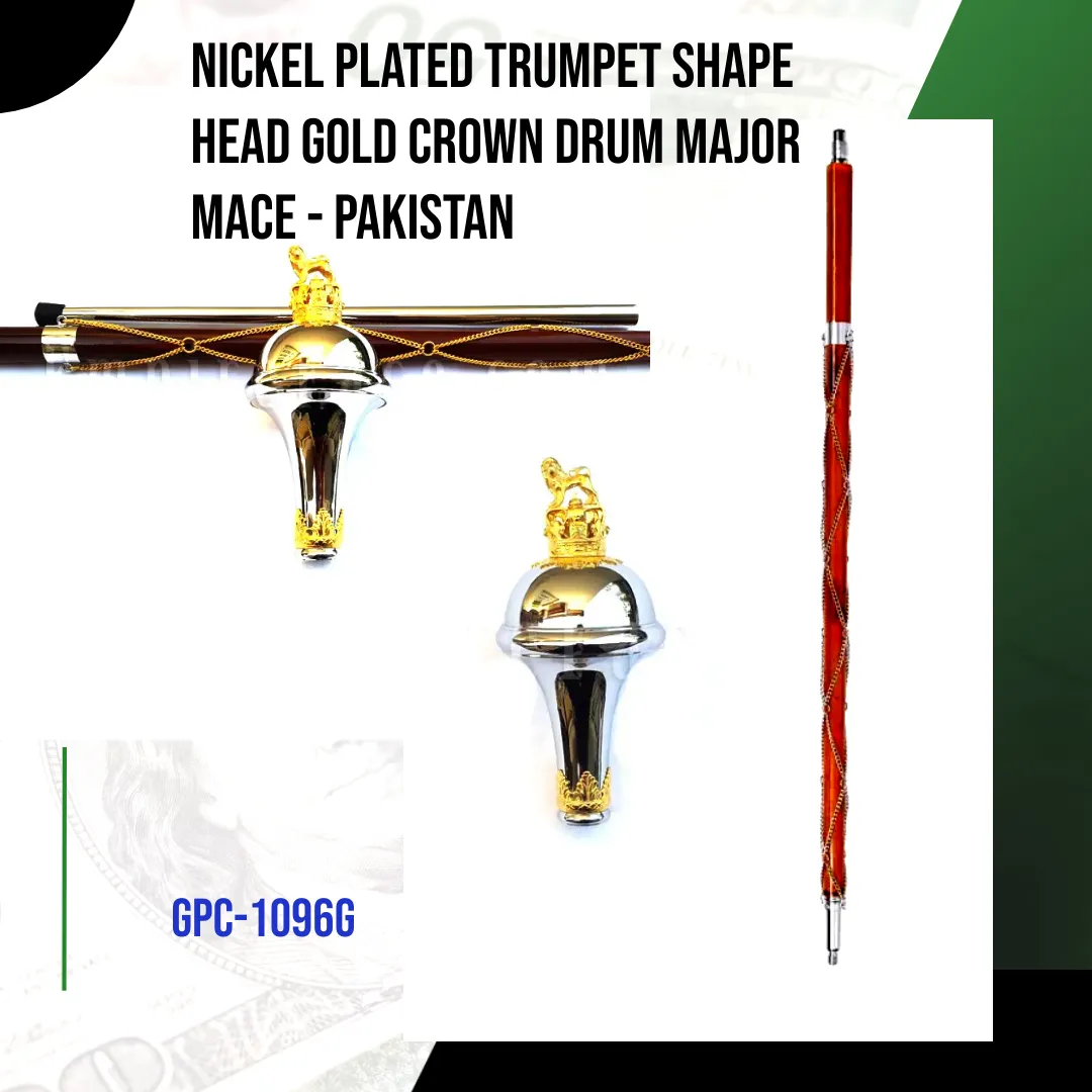 Generic GPC-1096G Trumpet Head Gold Crown Mace