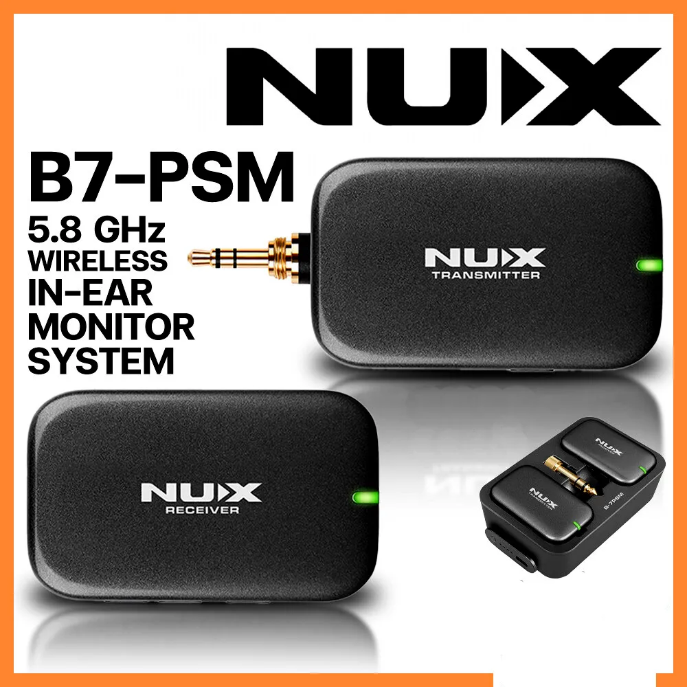 NUX B-7PSM 5.8 GHz Wireless In-Ear Monitor System Stereo IEM