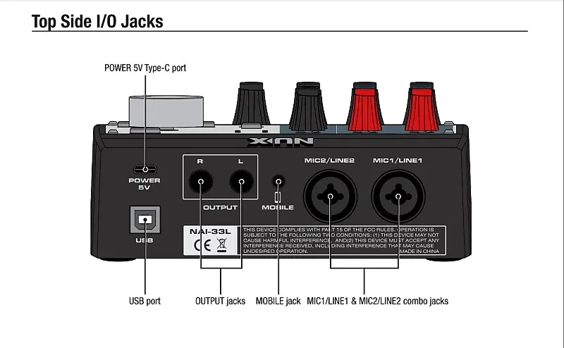 Nux N-LIVE NAI33L Audio Interface for Live Streaming - image 5