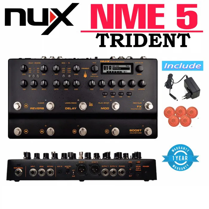 NUX Trident NME-5 Multi-Effect Guitar Pedal & Amp Modeler