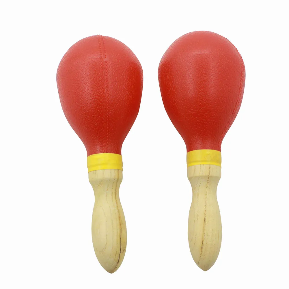 Generic Full Size Plastic Shaker Maracas Yellow/Red Percussion - image 2