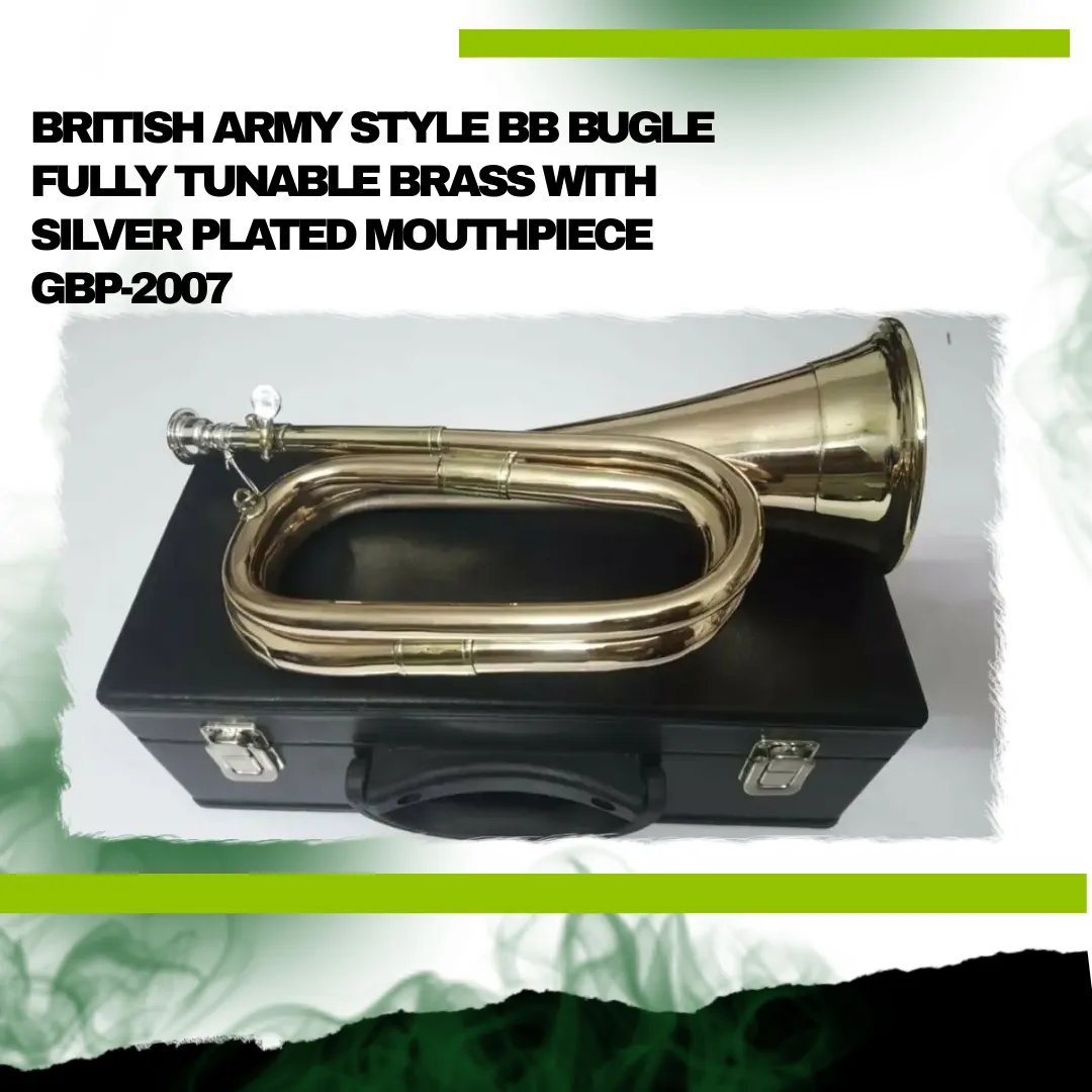 Silver BRITISH ARMY STYLE Bb BUGLE FULLY TUNABLE BRASS