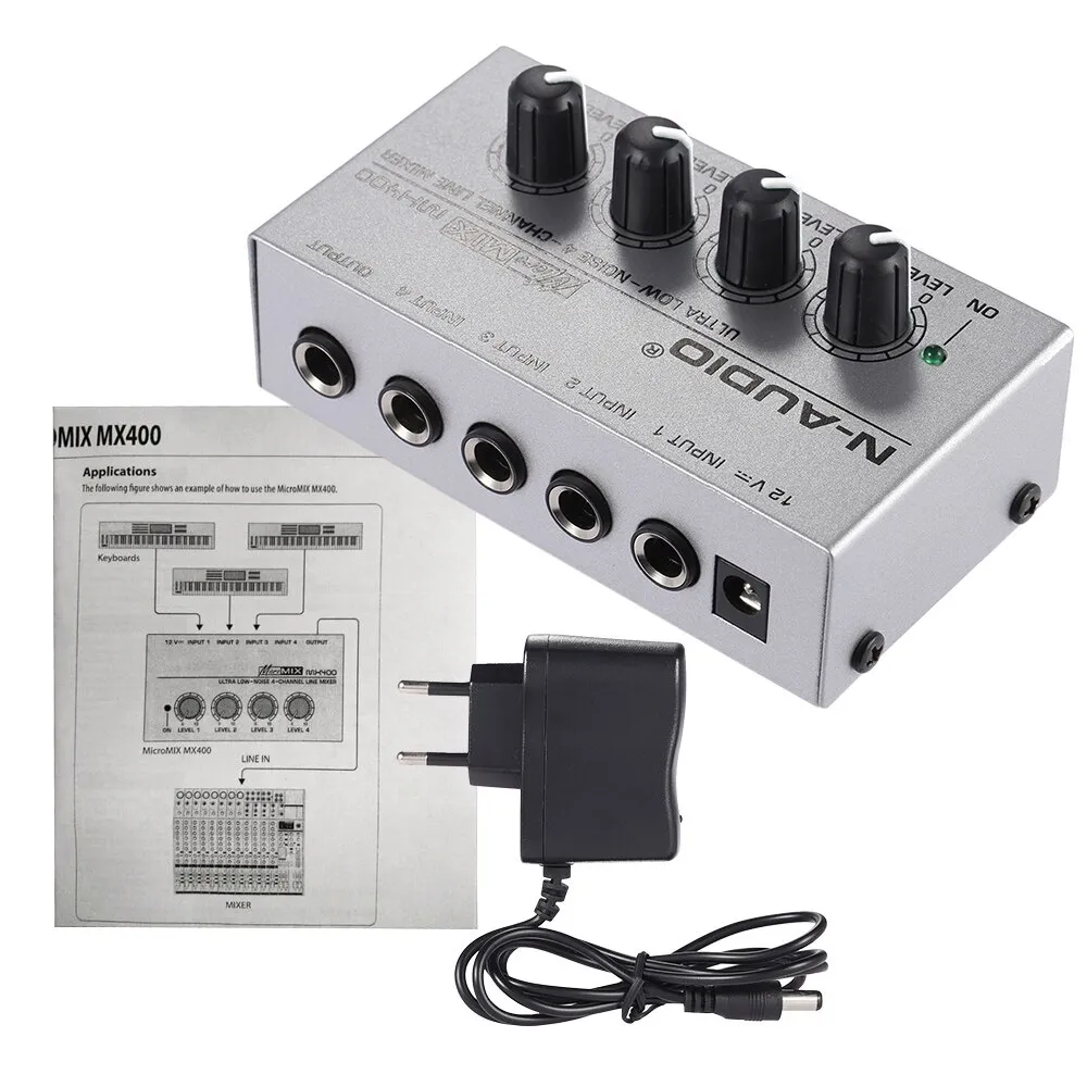 N Audio MX400 4 Channels Line Audio Mixer Stereo Headphone - image 3