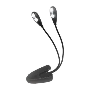 Generic 2 Dual Flexible Arms 4 LED Clip-on Lamp for Piano