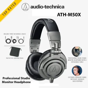 Audio-Technica ATH-M50X Professional Studio Monitor Headphones