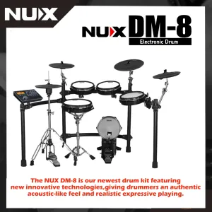 NUX DM-8 Digital Electronic Drum Kit, Authentic Feel