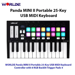 WORLDE Panda MINI II Portable 25-Key USB MIDI Keyboard