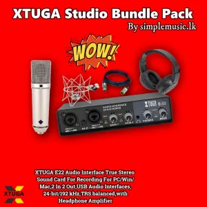 XTUGA E22 Professional 2 Channel Audio Interface Sound Card