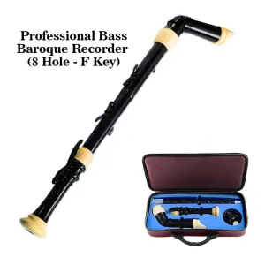 Qimei Baroque 8 Holes Professional Bass Recorder F Key Upright Flute