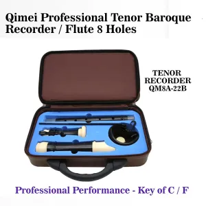 Qimei Professional Tenor Baroque Recorder Flute 8 Holes