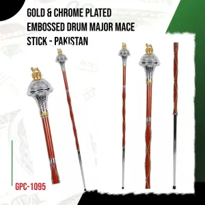 Generic GPC-109 Gold Chrome Plated Embossed Mace Stick