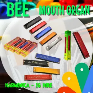 Bee 16 Holes Harmonica Multicolor Simple Tone Quality