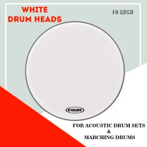 EVANS Single Ply White Drum Skin Head 8-24 Inch