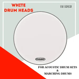 EVANS Single Ply White Drum Skin Head 8-24 Inch