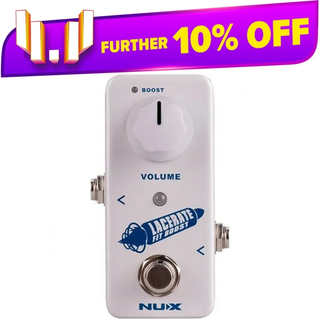 NUX LACERATE FET Boost Pedal - White