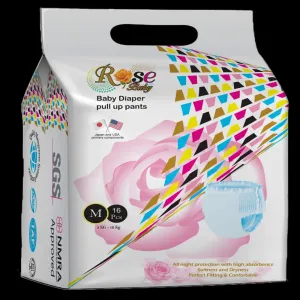 Rose baby Diaper Pants Medium Size (5-12kg)