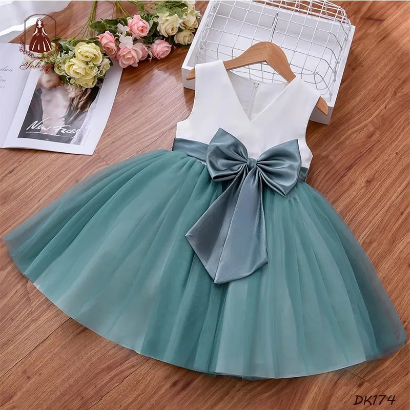 Generic Party Frock Green For Girls 12-18M - image 1