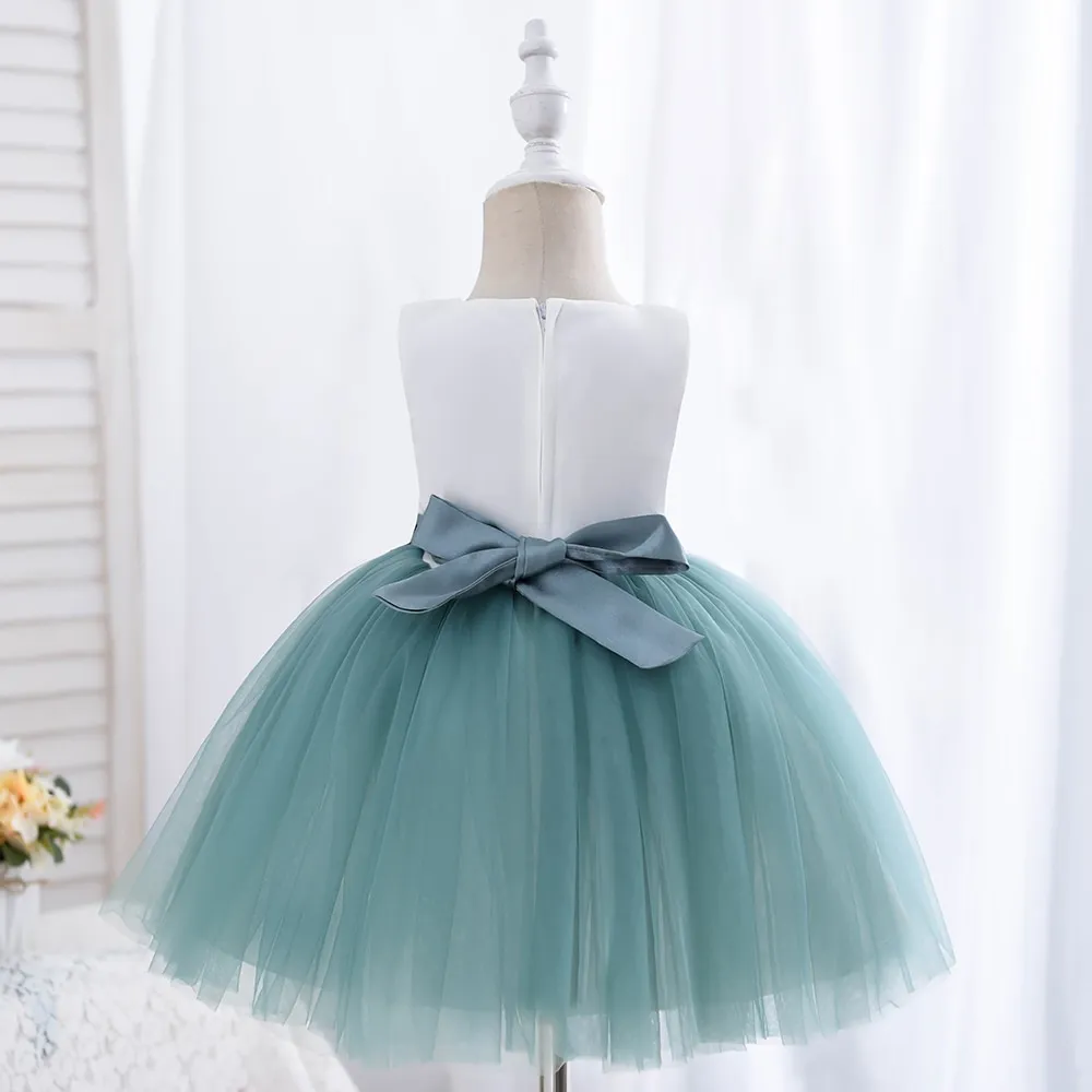 Generic Party Frock Green For Girls 12-18M - image 4
