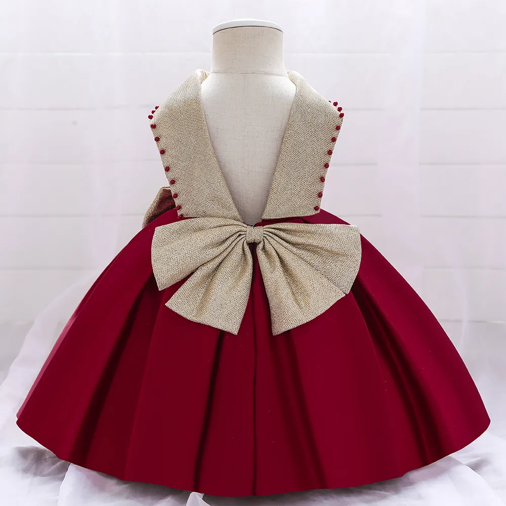 Monline Party Casual Frock Dress Red For Girls 1-6 Years - image 2