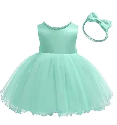 Generic Light Green Party Casual Frock Dress 1-6 Years - image 1