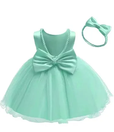 Generic Light Green Party Casual Frock Dress 1-6 Years - image 2