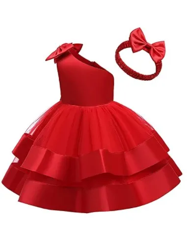Generic Party Casual Frock Dress Red for Girls 1-6 Years - image 1