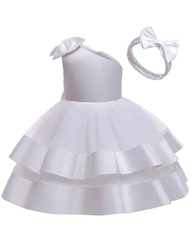 Generic Party Casual Frock Dress White, For Girls 1-6Y - image 1