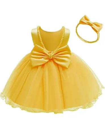 Generic Party Casual Frock Dress Yellow 1-6 Years - image 2