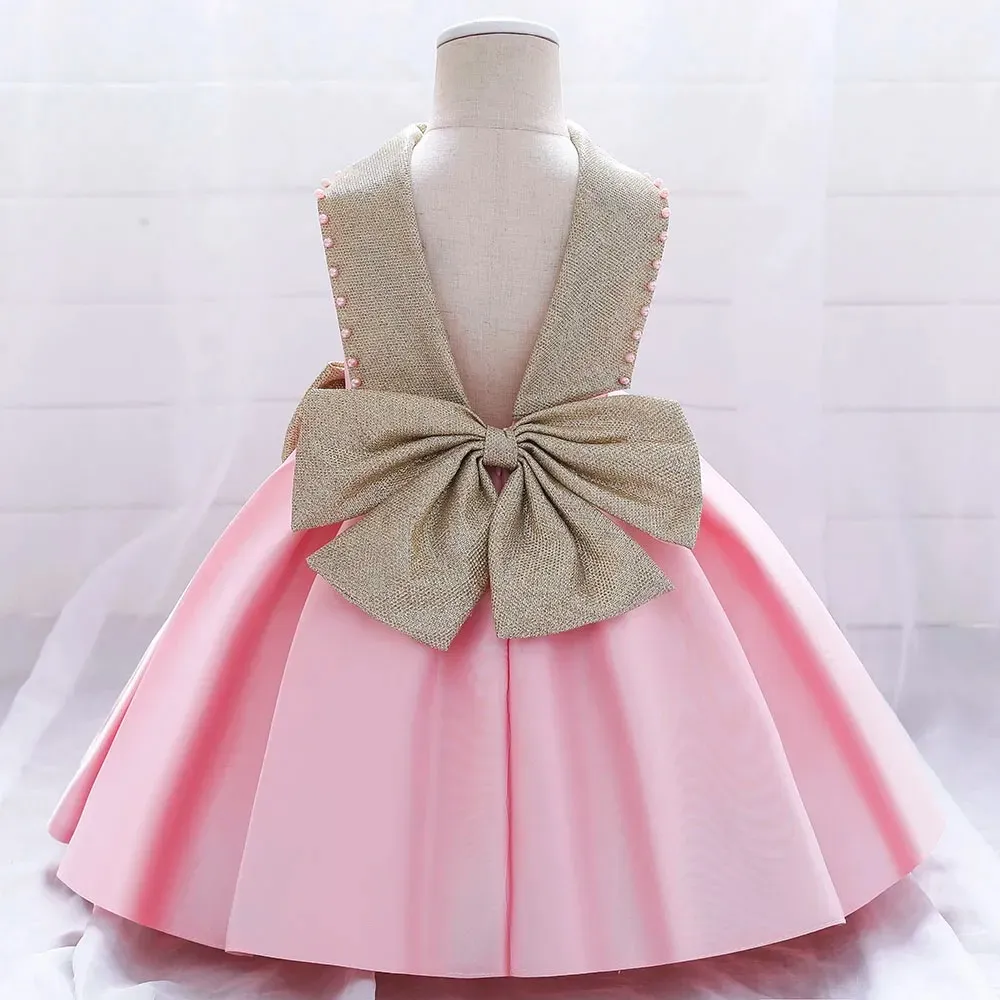 Generic Baby Girls Pink Princess Baptism Dress 3-4Y - image 2
