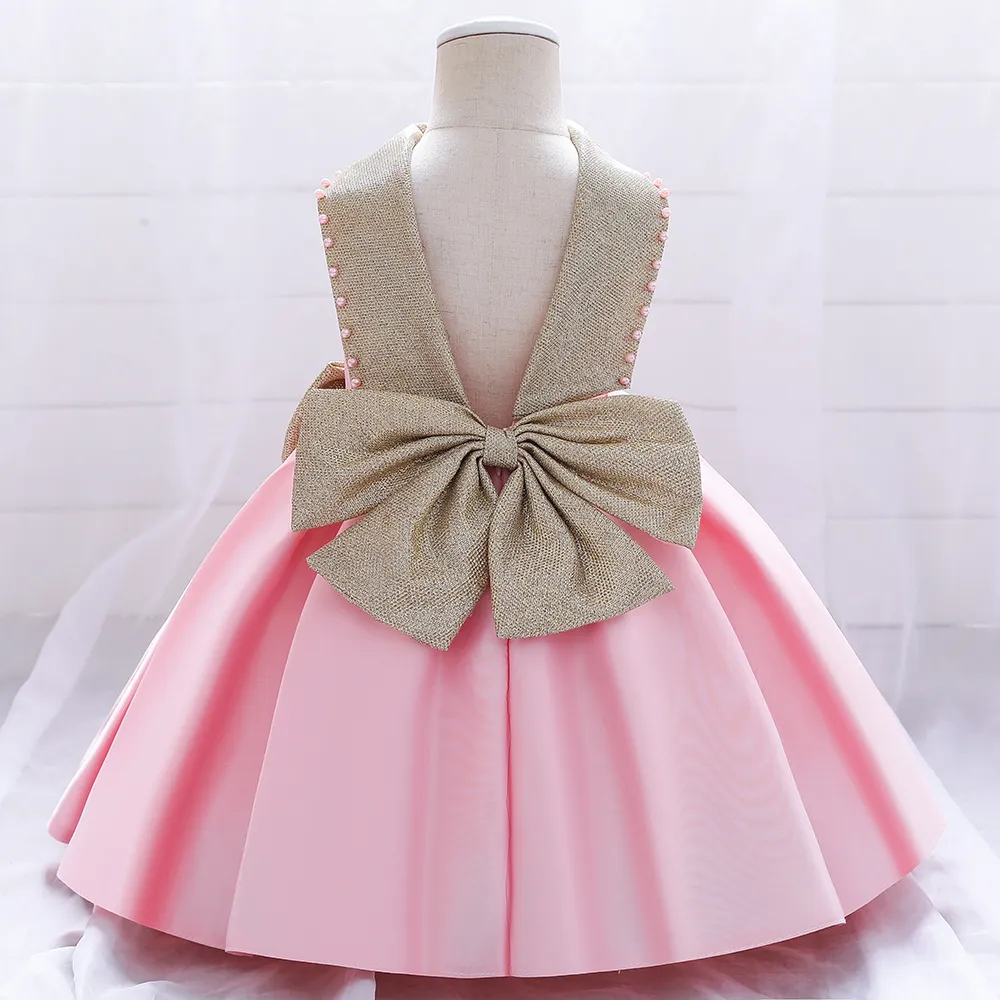 Monline Store Party Casual Frock Dress Pink For Girls 1-6 Years - image 2