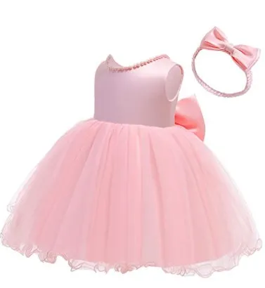 Blush Pink Party Casual Frock Dress For Girls - image 1