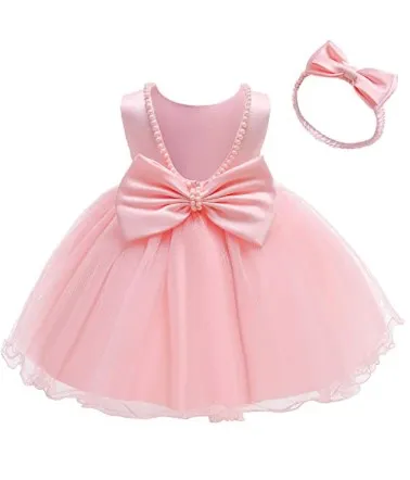 Blush Pink Party Casual Frock Dress For Girls - image 2