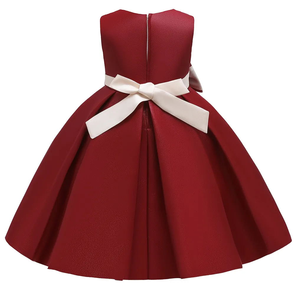 Generic Burgundy Party Frock Dress For Girls 1-6 Years - image 2