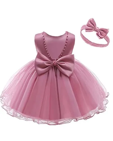 Generic Pink Party Casual Frock Dress For Girls - image 2