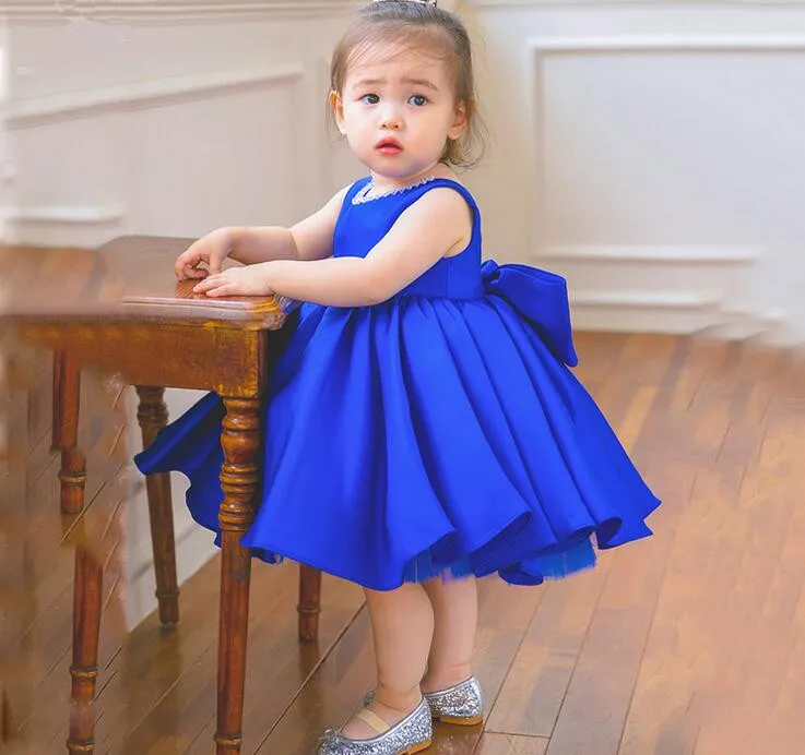 Generic Party Casual Frock Dress Blue 8Y - image 2