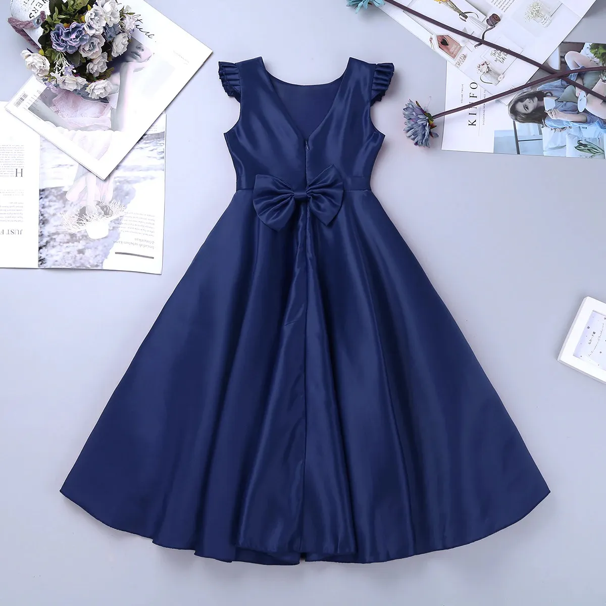 Buy Navy Blue 14Y Kids Elegant Princess Dress For Girls Fly Sle