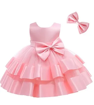 Generic Pink 2Y Party Casual Frock Dress For Girls - image 2