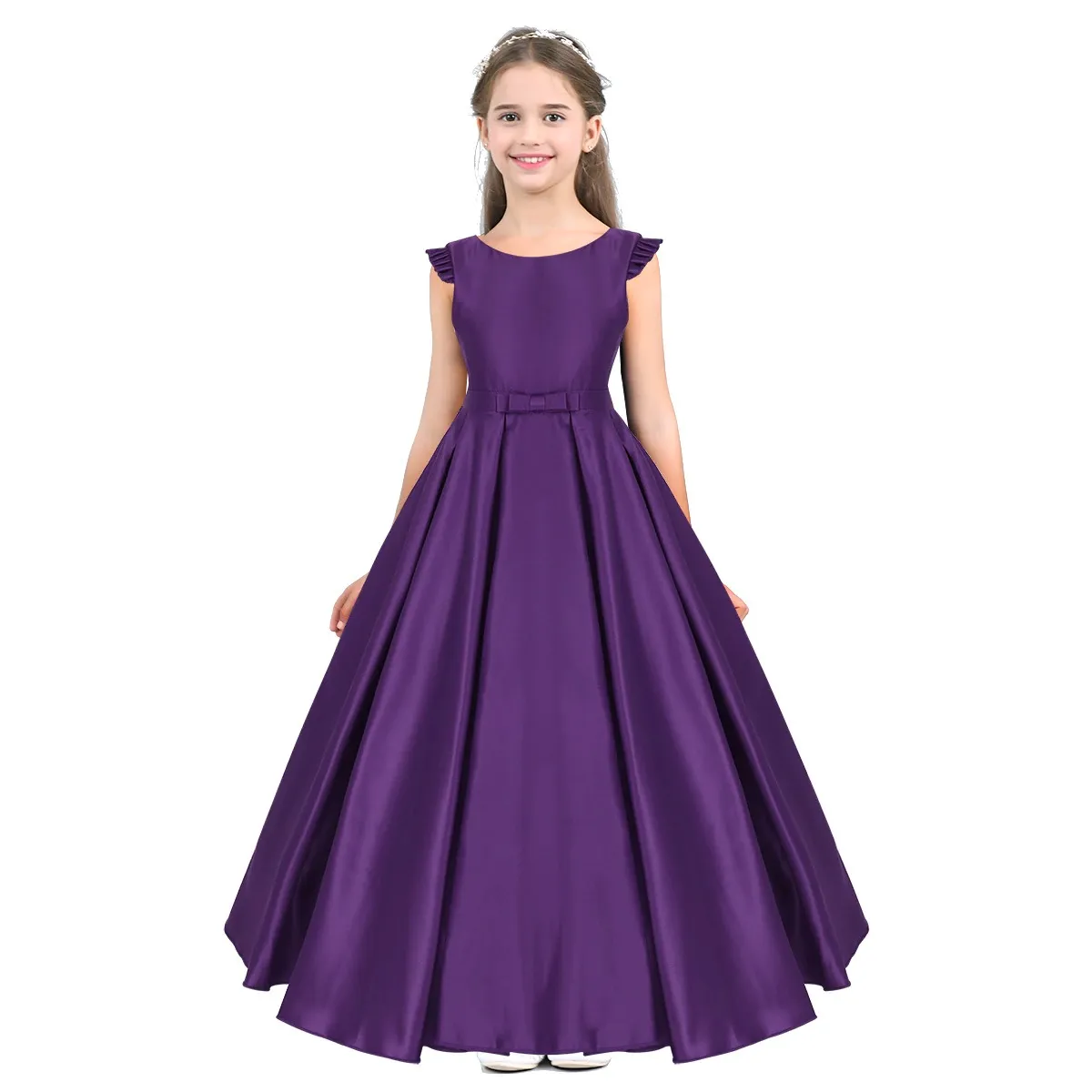 Buy Elegant Princess Dress Fly Sleeves Purple 4Y