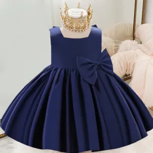 Generic Blue Party Casual Frock Dress For Girls 1-6 Years