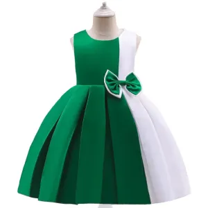 Green Party Casual Frock Dress For Girls 1-6 Years
