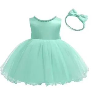 Generic Light Green Party Casual Frock Dress 1-6 Years