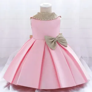 Generic Baby Girls Pink Princess Baptism Dress 3-4Y