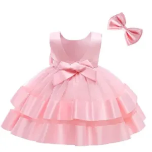 Generic Pink 2Y Party Casual Frock Dress For Girls
