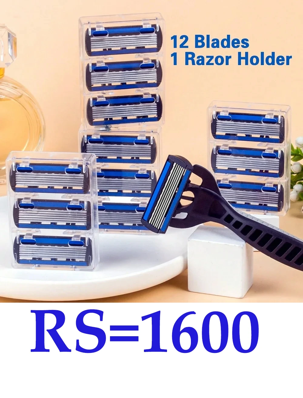 Manual Safety Razor 1 Handle + 12 Blades