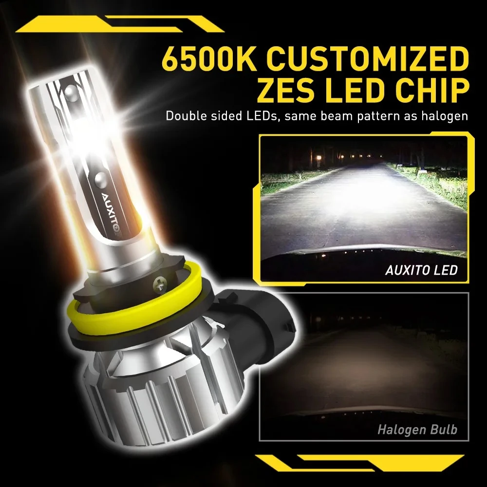 AUXITO H8 H9 H11 H16J 9005 HB3 LED Headlight Bulb 6500K - image 4